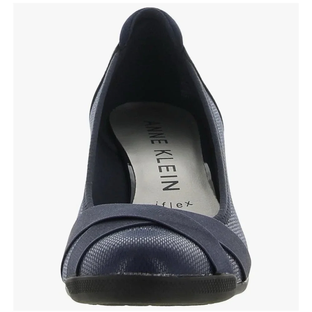 Anne Klein‎ Size 6 Women's Timeout Wedge Heel Pump Navy